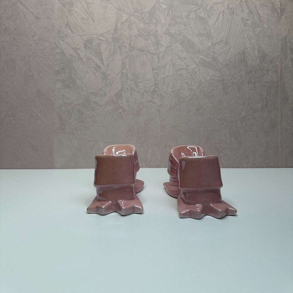Pink Bow Ceramic Candle Holders - Picture 4 of 9